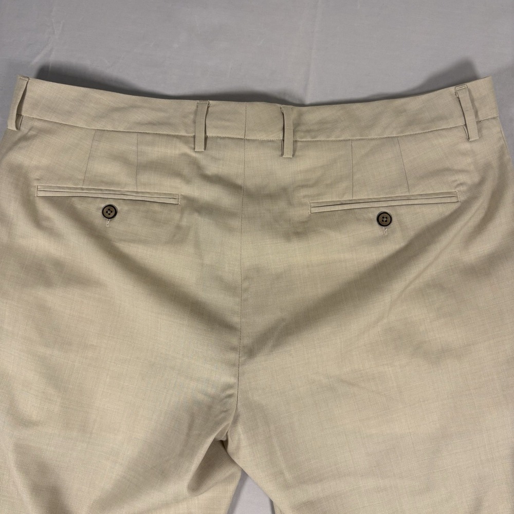 Tommy Bahama Mens 38x34 100% Wool Dress Pants Tan Khaki Flat Front Straight Leg - Picture 7 of 12